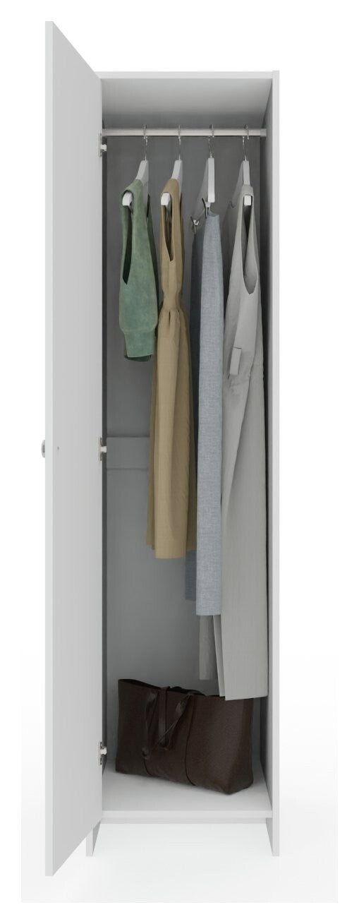 Home Seville 1 Door Wardrobe - White | White Bedroom Storage Single Door Unit