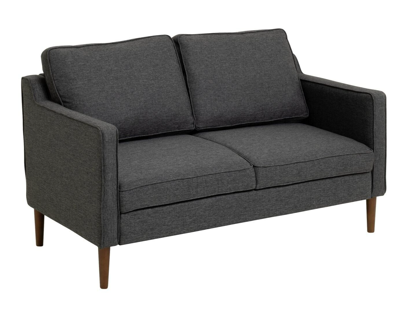 Home Knox Fabric 2 Seater Sofa Charcoal | Compact Living Room Couch Armchair