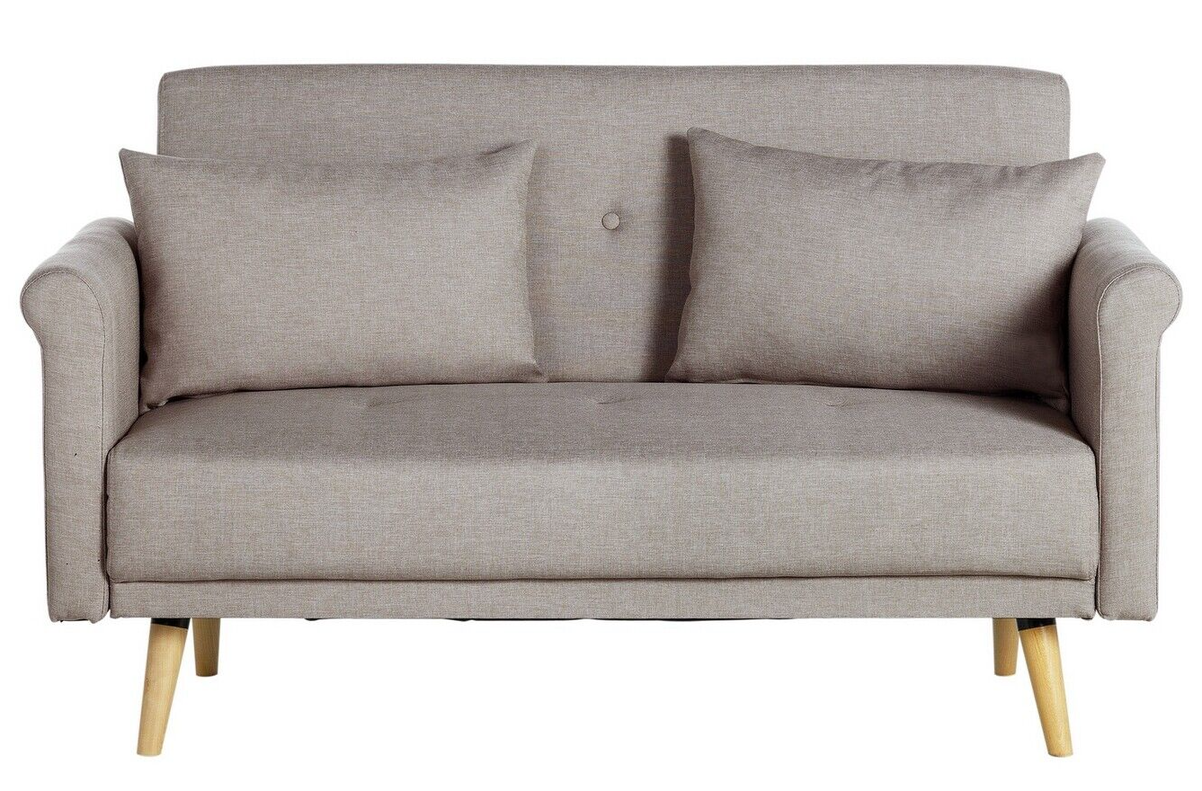 Habitat Evie Fabric 2 Seater Sofa in a Box - Natural | Compact Comfortable Couch