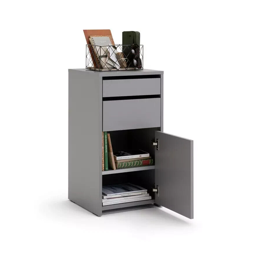 Habitat Pepper 2 Drawer Cabinet - Grey