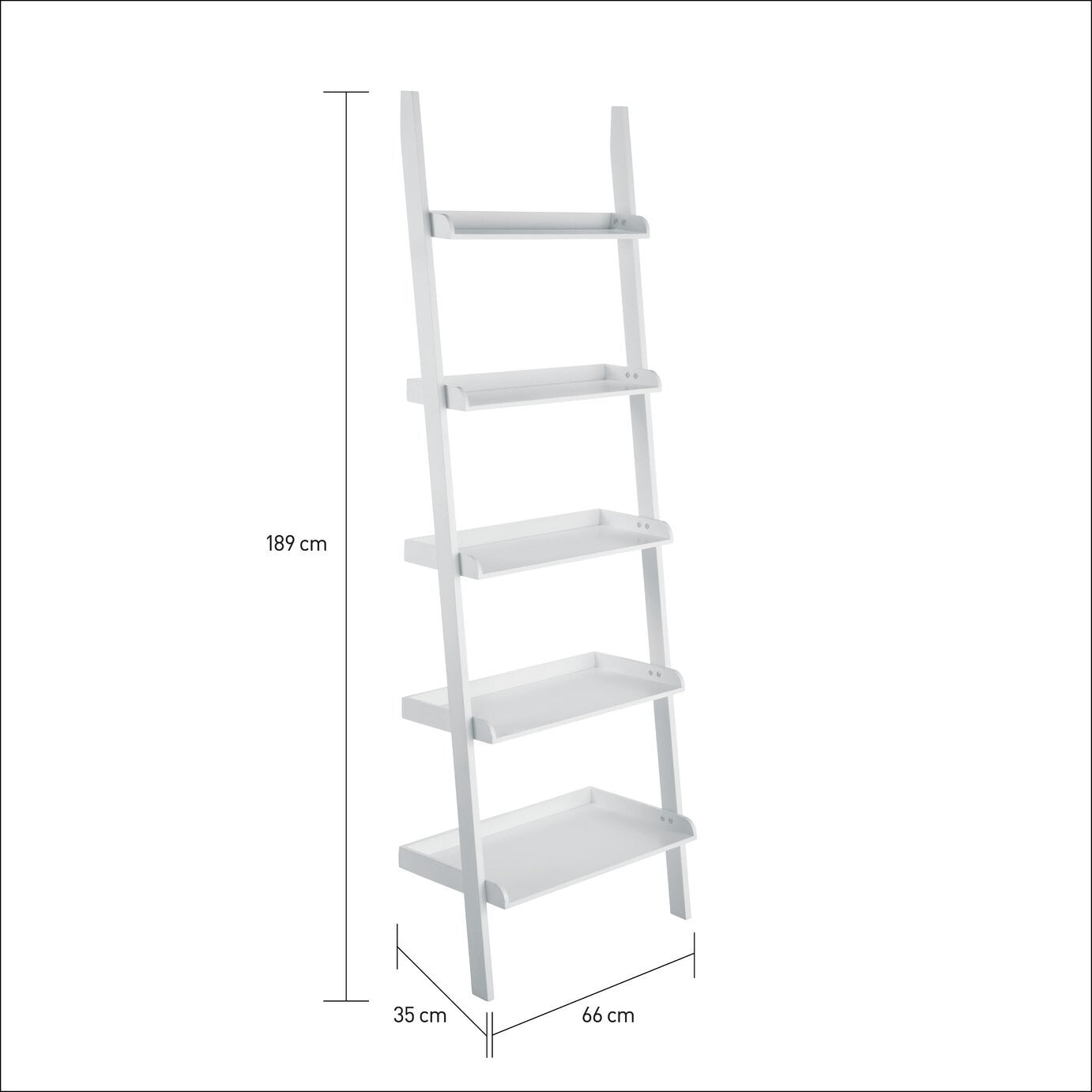 Habitat Jessie Ladder Shelf - White | Wall-Mounted Storage Living Room or Office