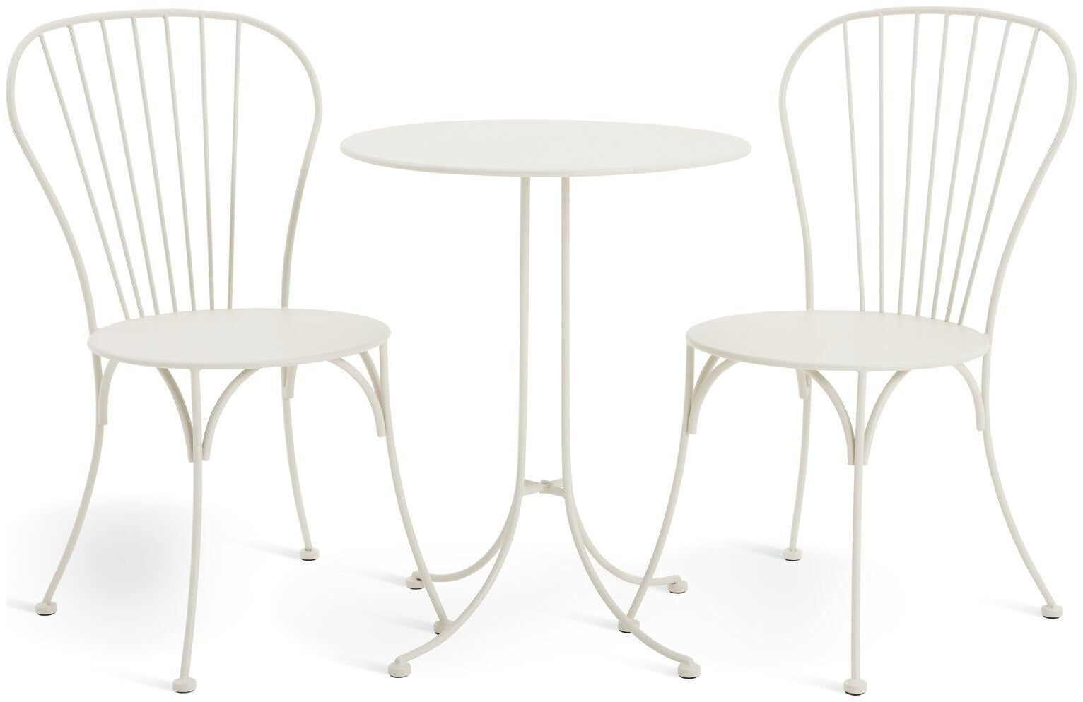 Habitat Elara 2 Seater Metal Garden Bistro Set - White | Outdoor Table Chair Set