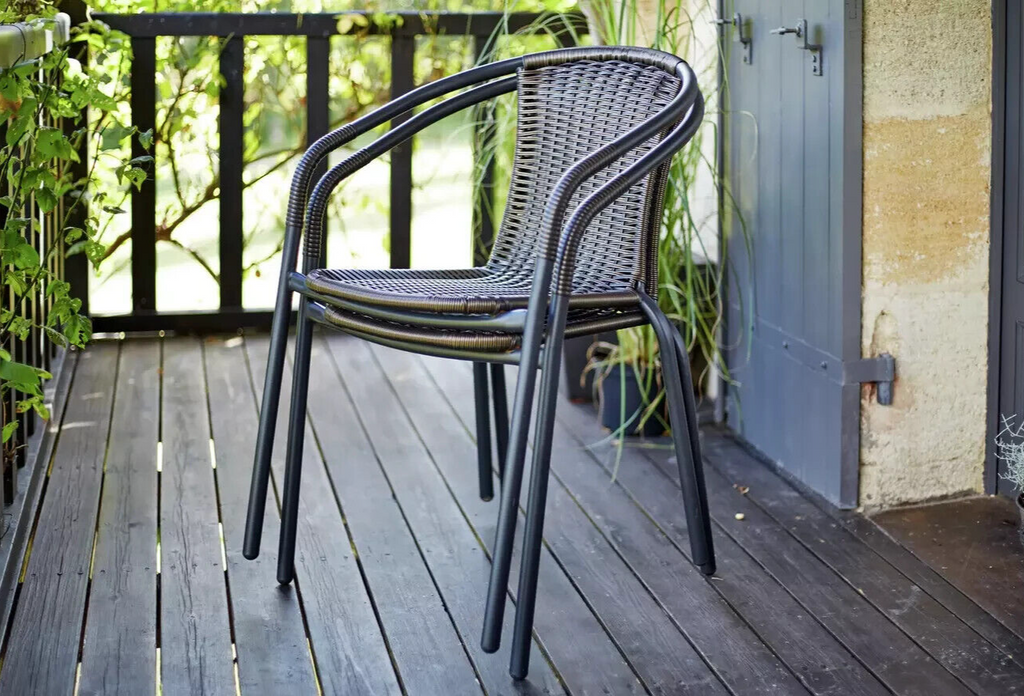 Home 2 Seater Rattan Effect Garden Bistro Set - Brown | Outdoor Patio Furniture