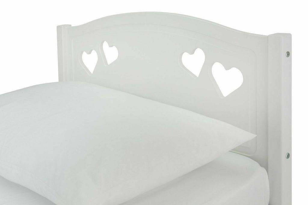Mia Single Bed Frame - White With Memory Foam Mattress