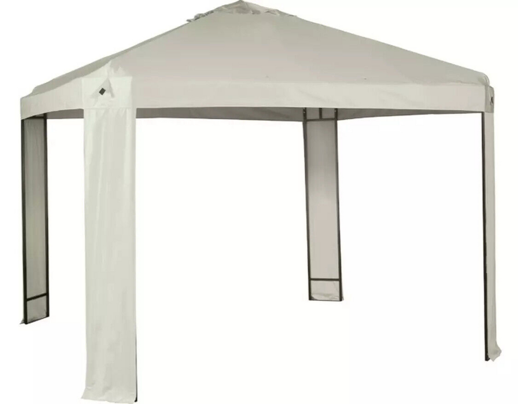 Home 3m x 3m Garden Gazebo - Cream | Cream Outdoor Gazebo Canopy Shelter Patio