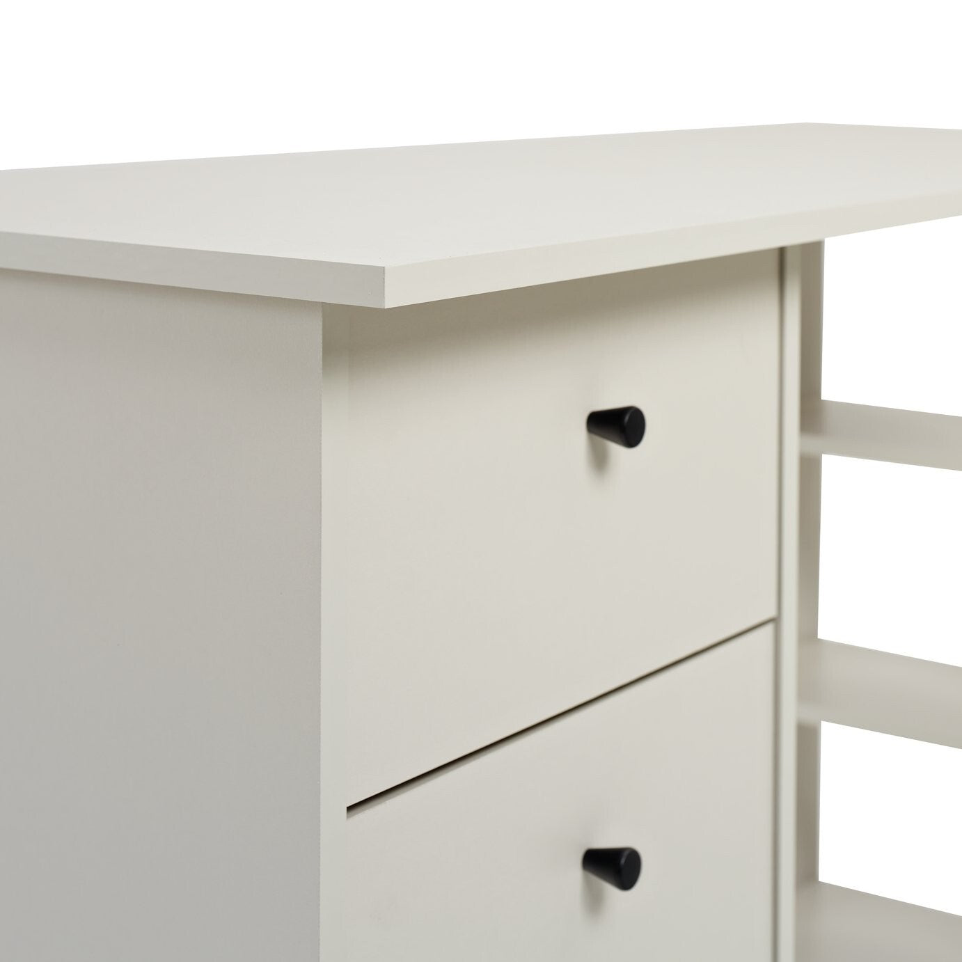 Malibu Desk With Drawers and Shelves Light Grey Storage For Kids & Adults 120cm