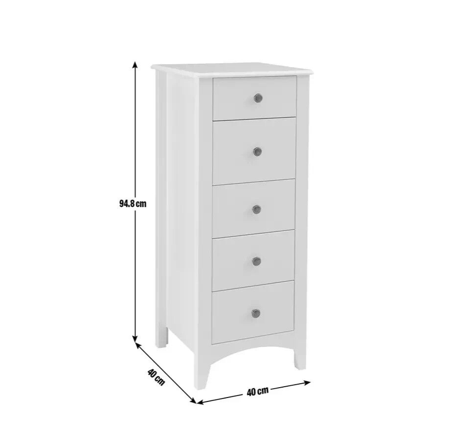 Habitat Minato 5 Drawer Narrow Tall Boy - Grey
