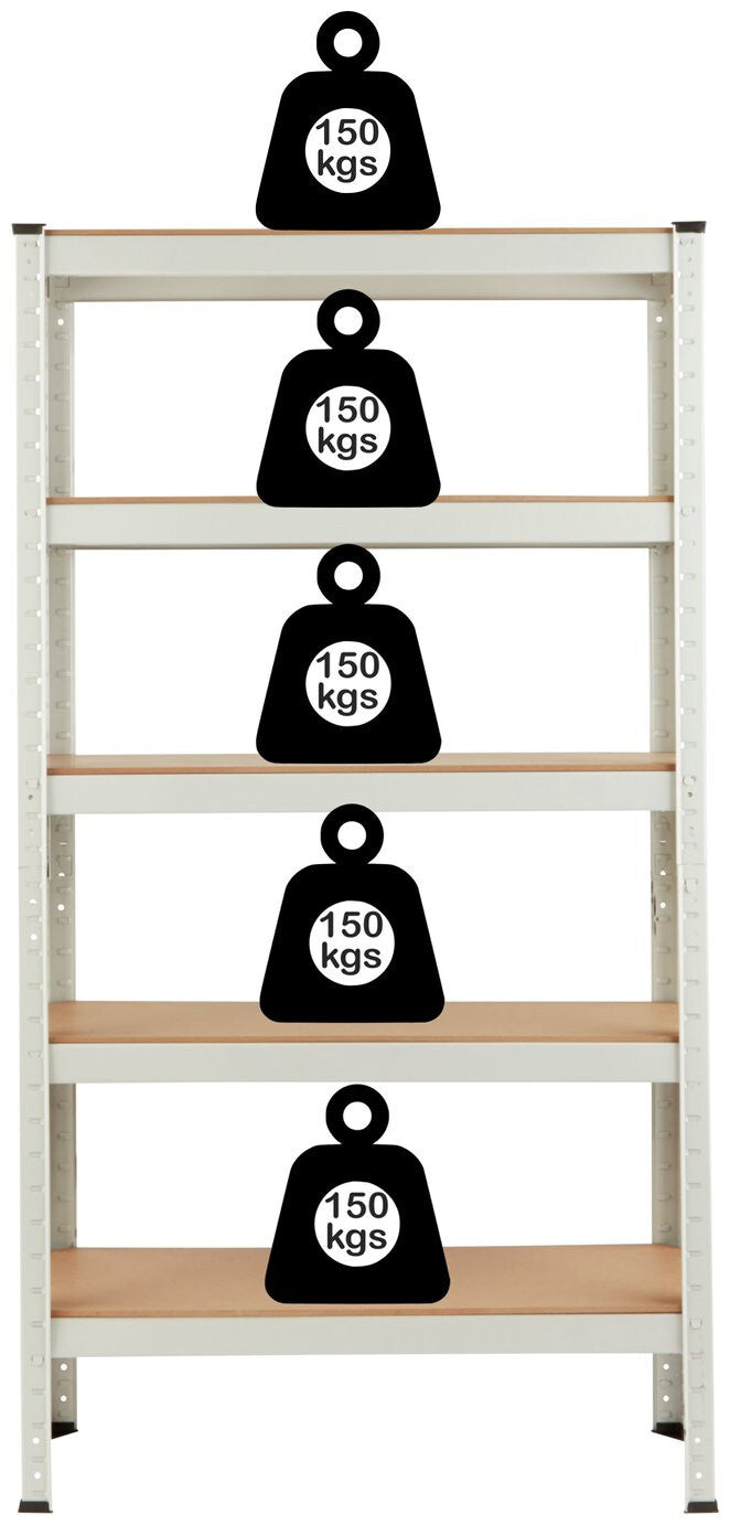 5 Tier Grey Steel Heavy Duty Garage Shelving Unit