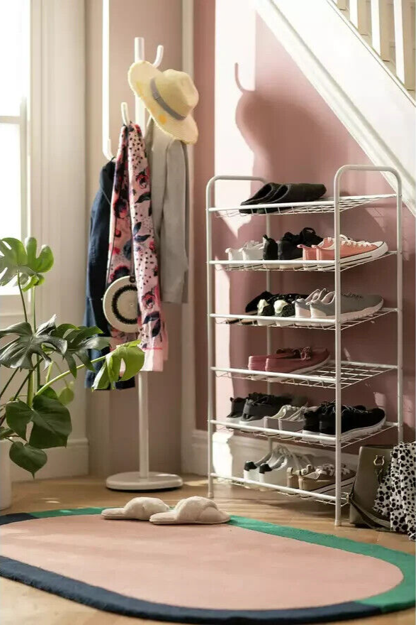 Home Jorn 6 Tier Shoe Rack White | Space Saving Storage Organizer for Entryway