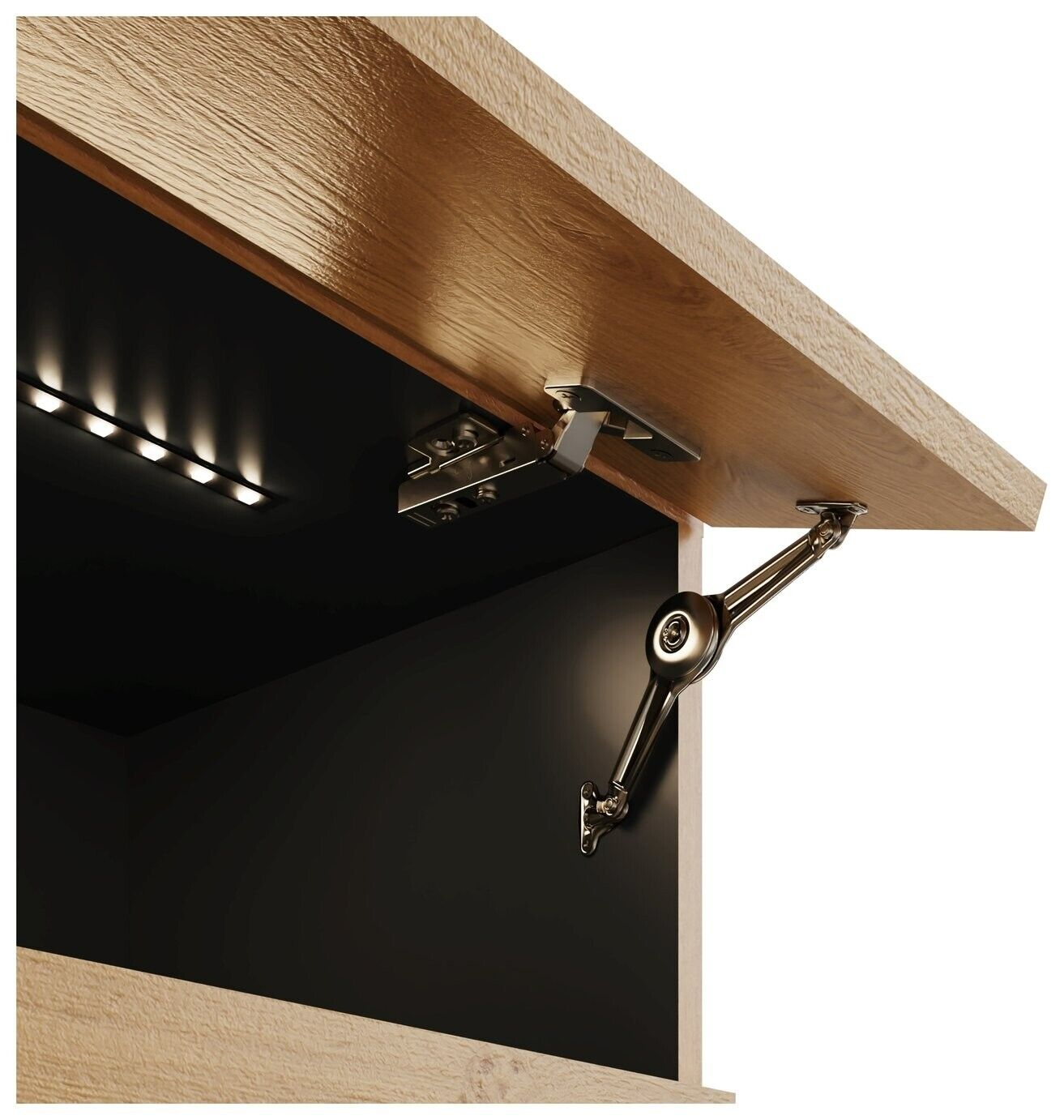 GFW Leon 120cm LED Wall TV Unit - Oak Effect