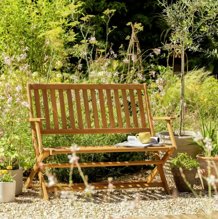 Newbury 2 Seater Folding Wooden Garden Bench