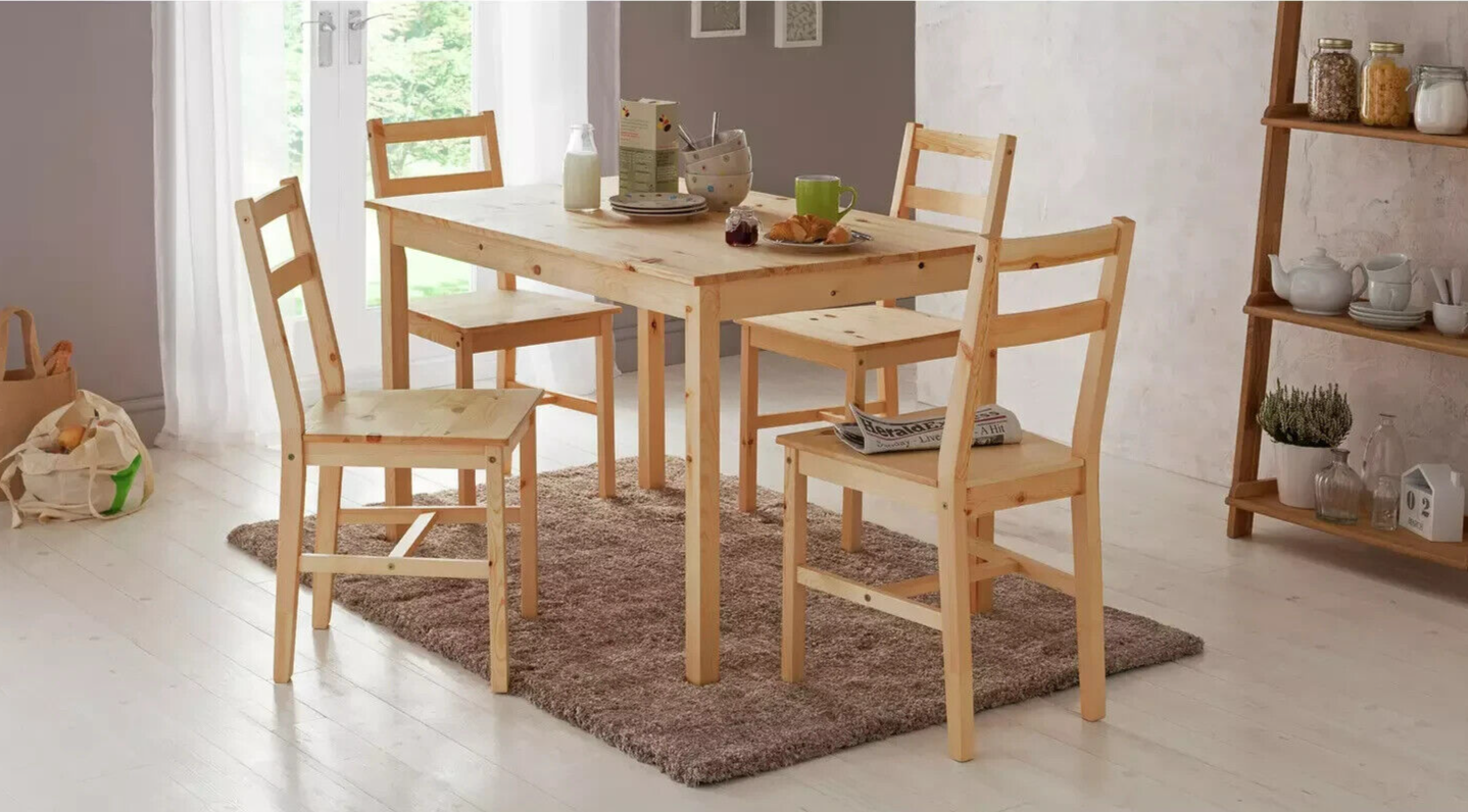 Raye Solid Wood 4 Seater Dining Table - Natural