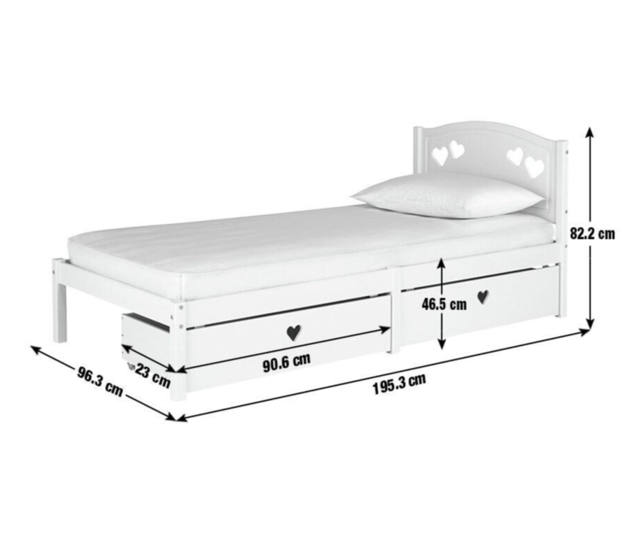 Habitat Home Mia Single Bed Frame with 2 Drawers White | Storage Bed ( B Grade )