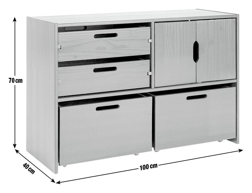 Habitat Kids Rico Double Storage Unit - Blue | Children's Bedroom Storage
