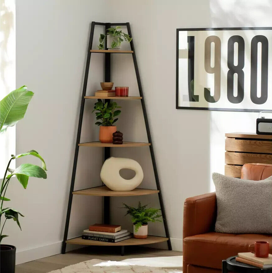 Habitat Loft Living Medium Corner Shelving Unit - Oak