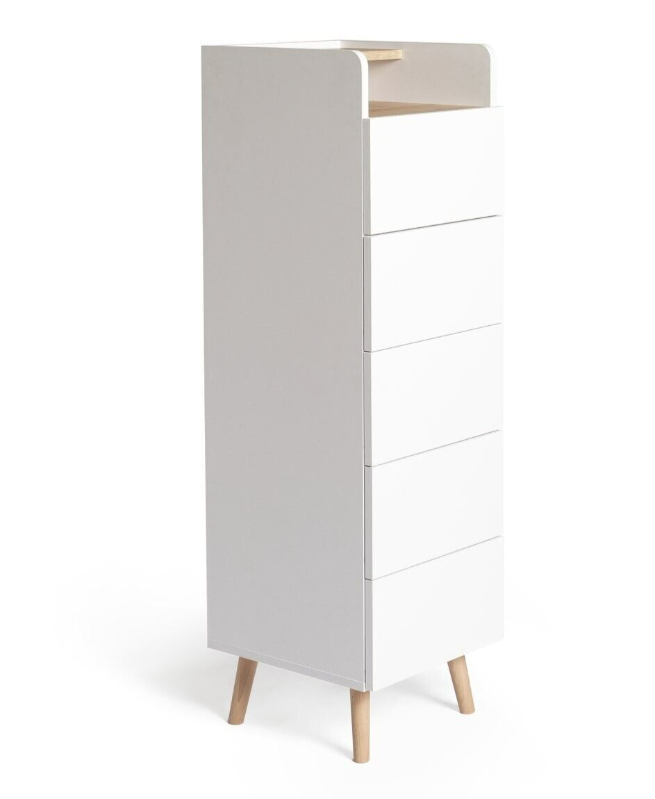 Habitat Skandi 5 Drawer Tallboy - White Two Tone