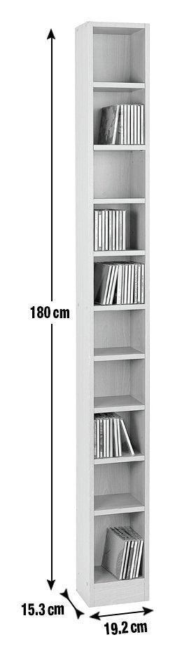 Maine Tall CD and DVD Storage unit - White