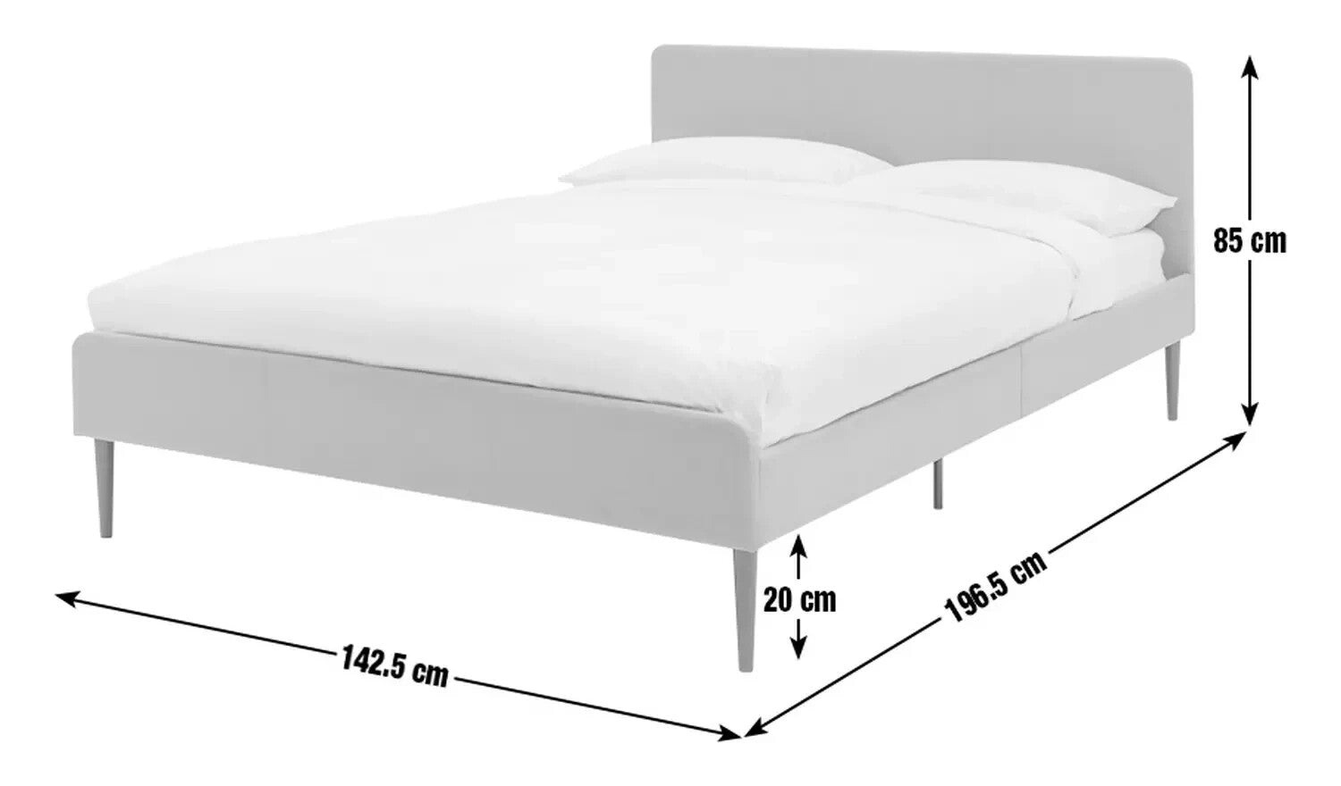 Home Kristopher Double Fabric Bed Frame - Cream | Cream Upholstered Bed Modern