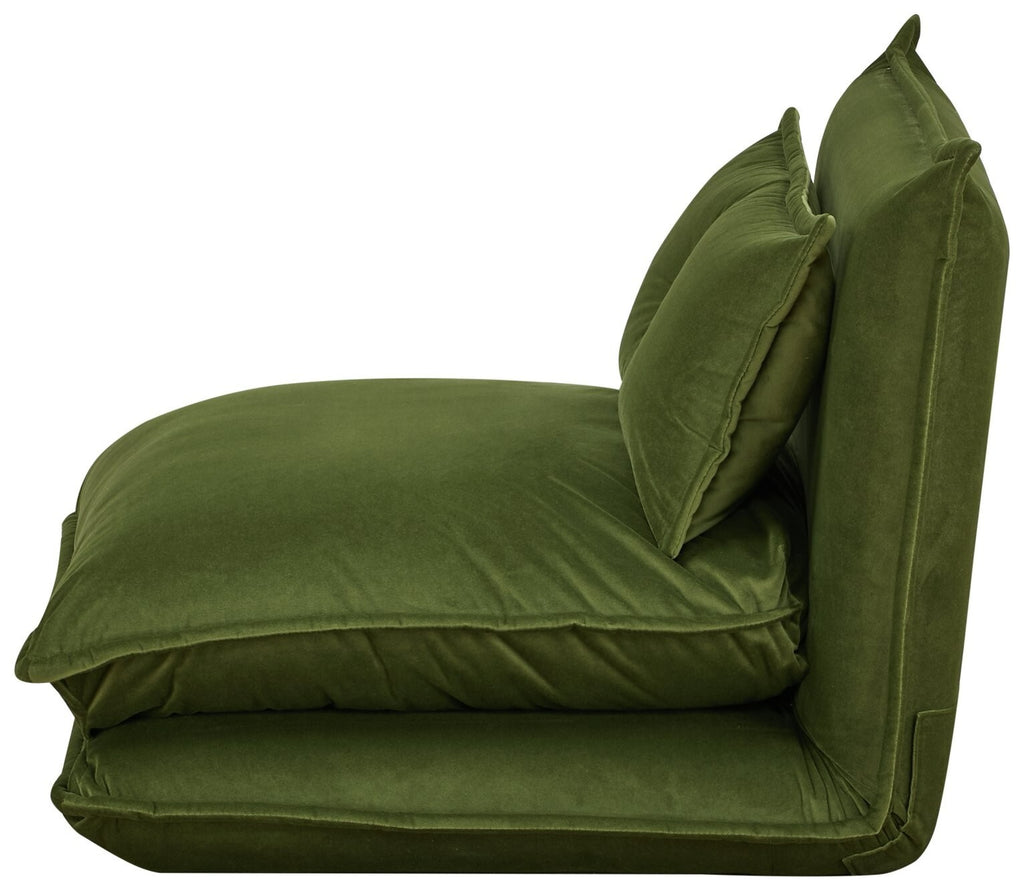 Lottie Fabric Chair Bed - Moss Green