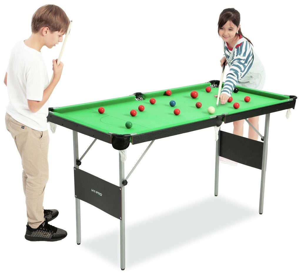 Hy-Pro 4ft 6in Folding Snooker and Pool Table | Compact Indoor Game Table Home