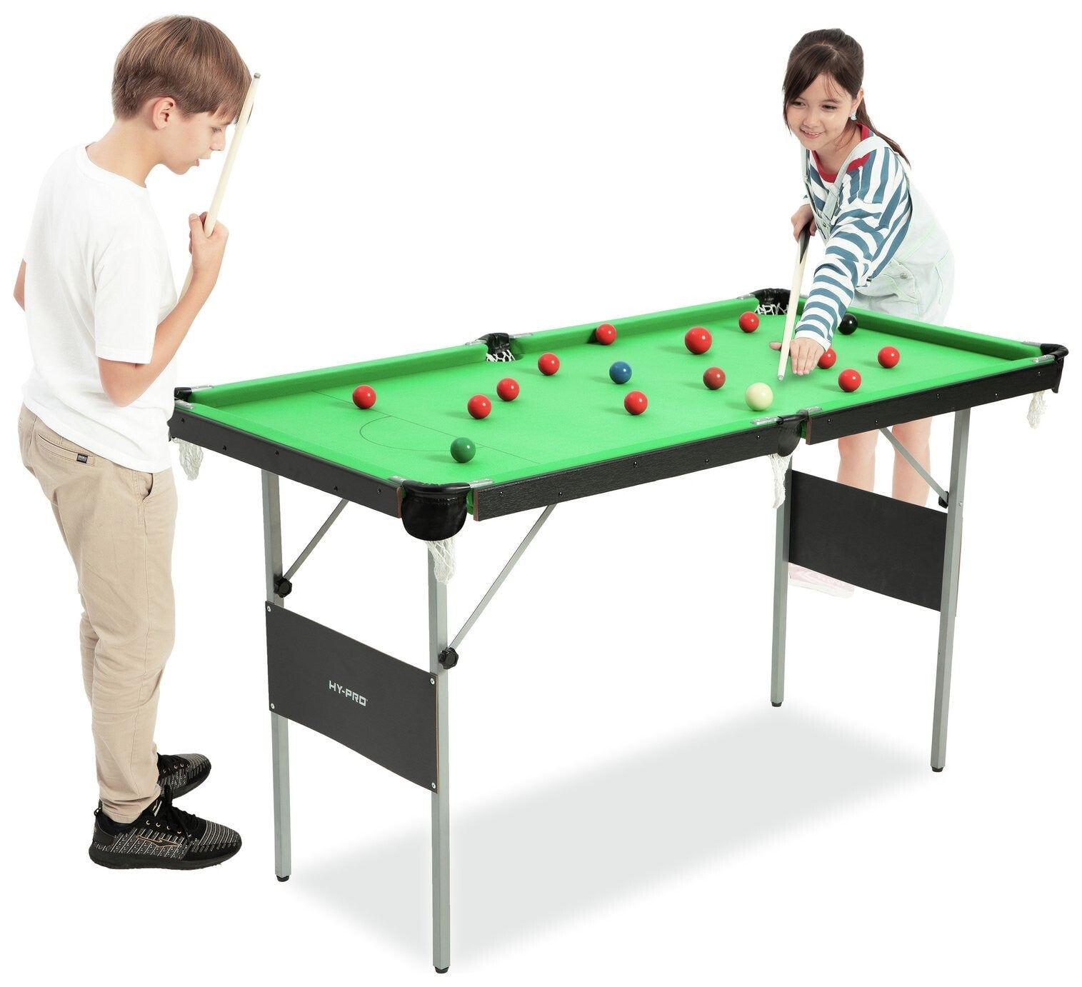 Hy-Pro 4ft 6in Folding Snooker and Pool Table | Compact Indoor Game Table Home