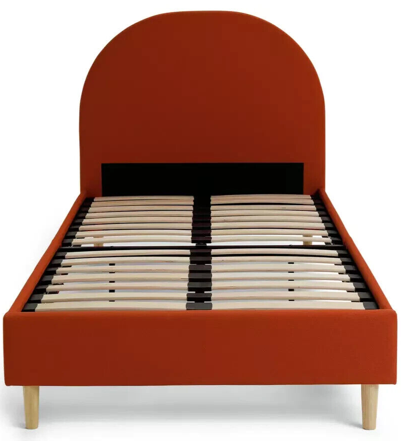 Olivia Single Bed Frame Orange | Wooden Sturdy Furniture Kids Teen with Mattress