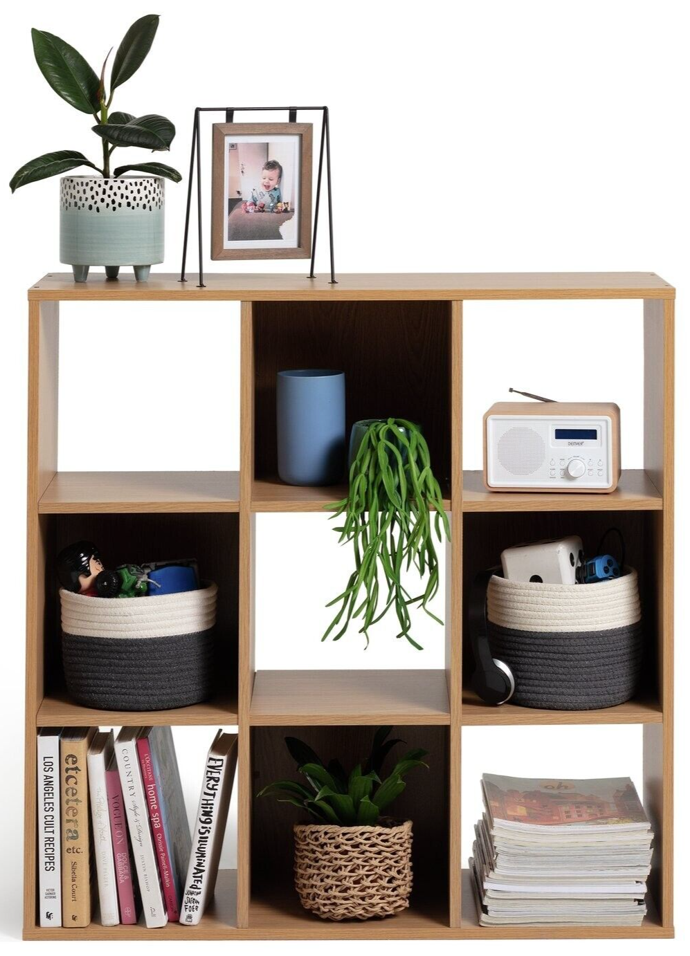 Habitat Home Squares 9 Cube Storage Unit - Oak Effect | Organizer Storage