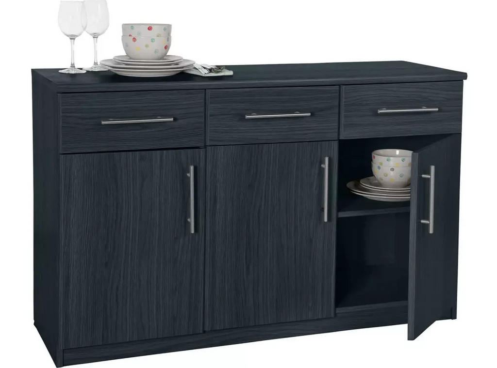 Anderson 3 Door 3 Drawer Sideboard - Black ( B Grade 68181 - 68182 )
