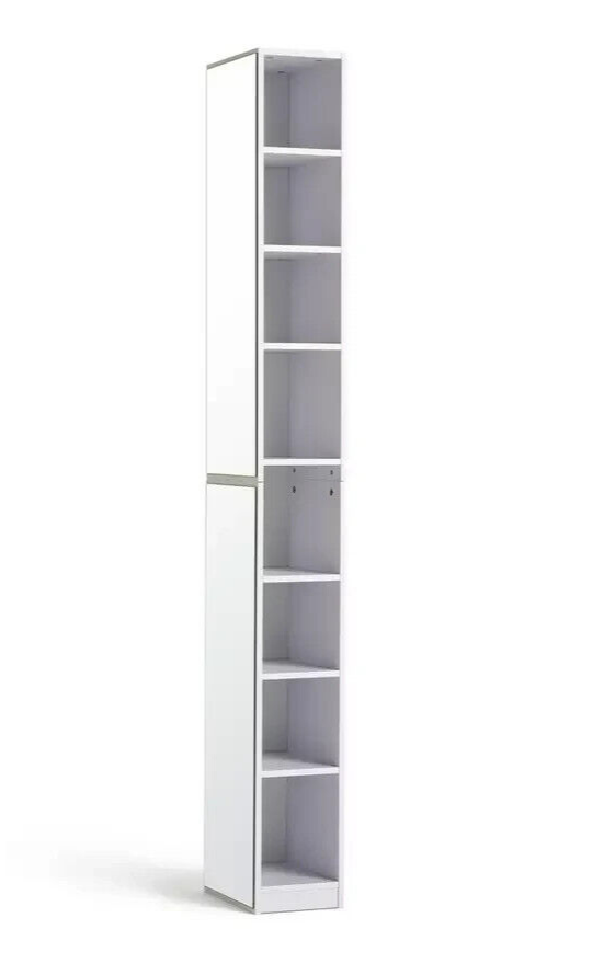 Prime Mirrored Narrow Tallboy - White