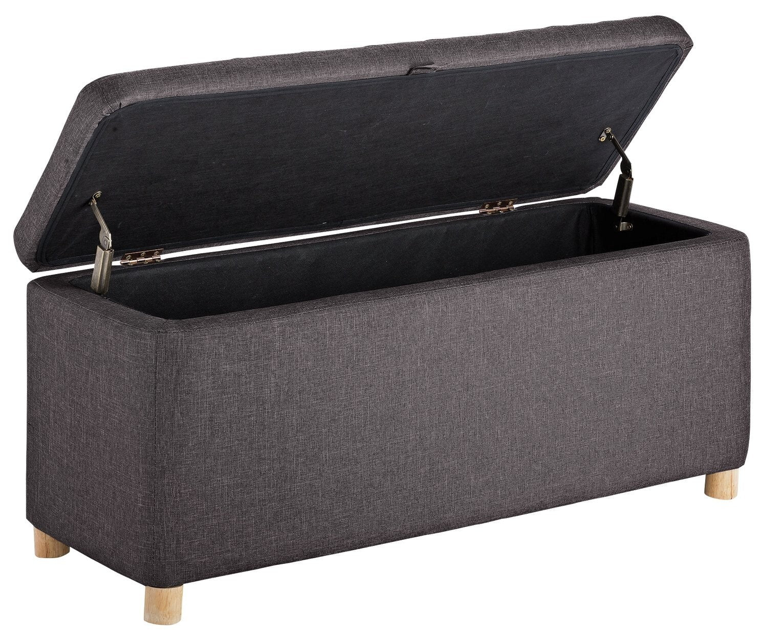 Habitat James Large Fabric Ottoman - Grey Chesterfield Ottoman Footstool Bench