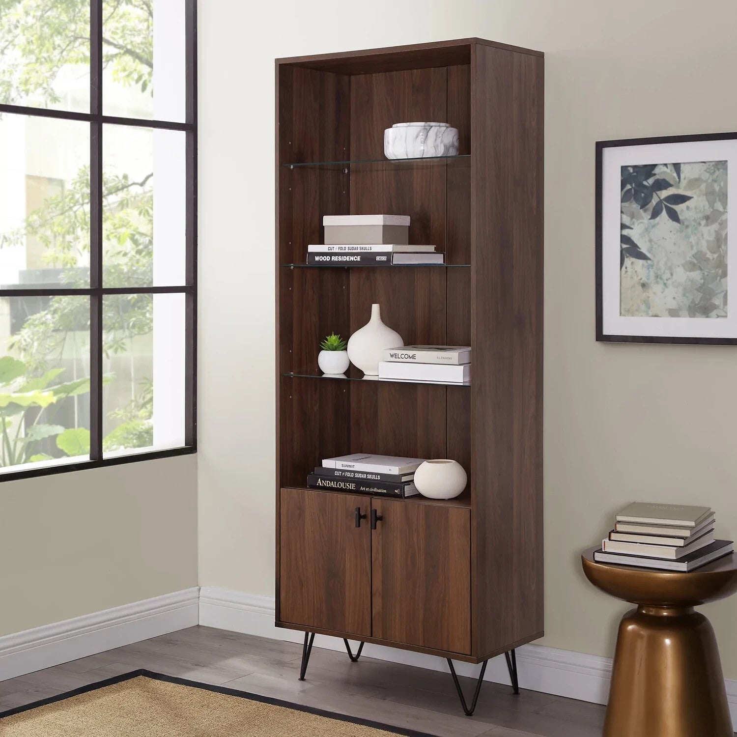 Walker Edison Mid Century Modern Storage Cabinet - Walnut