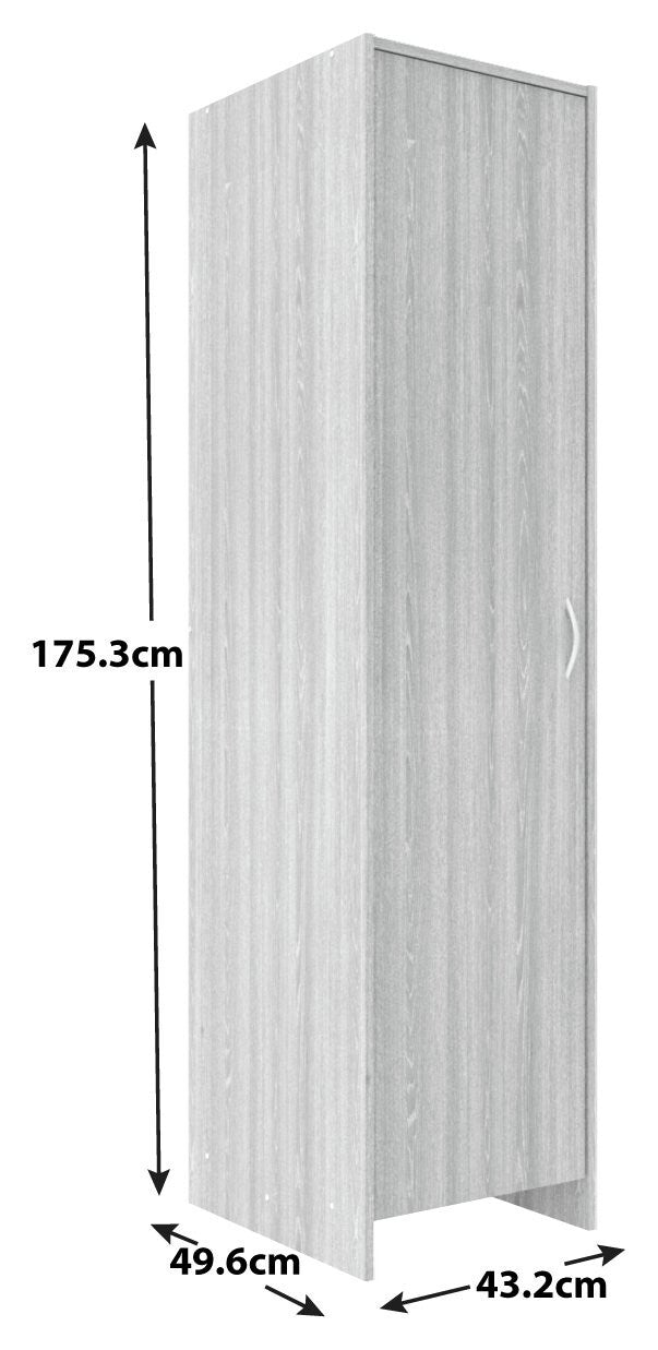 Seville 2 Piece 1 Door Wardrobe Set - Grey & Oak ( B Grade )