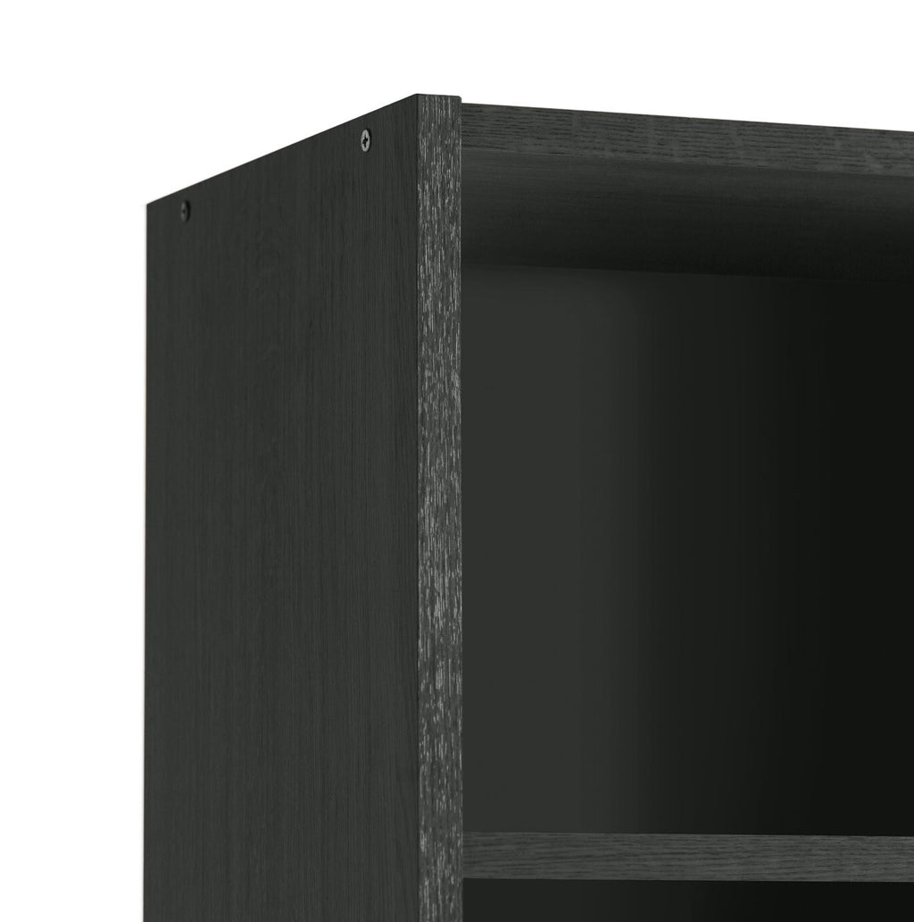 Maine Narrow 6 Shelf Bookcase - Shelving Storage Unit Display Cabinet - Black