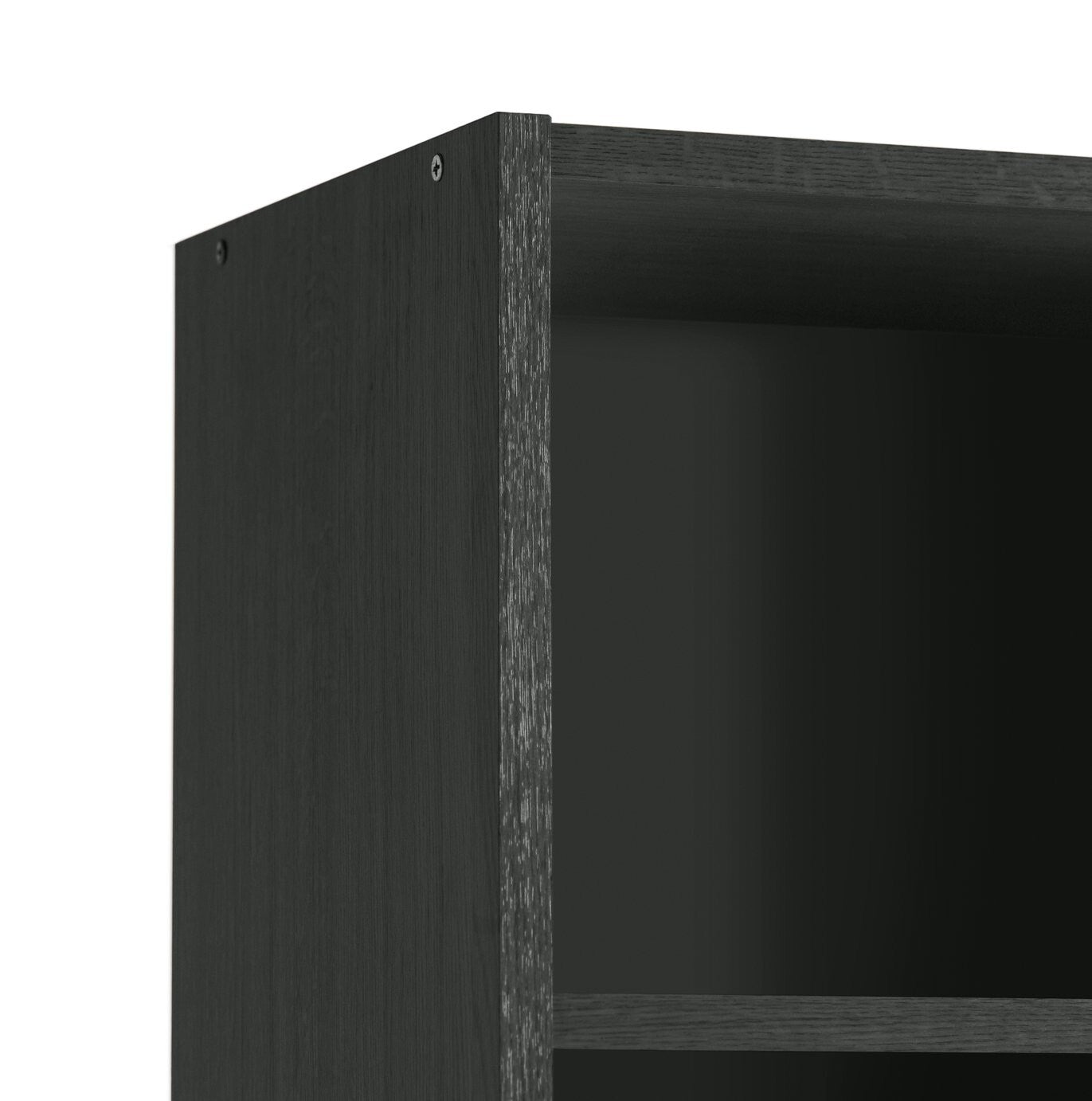 Maine Narrow 6 Shelf Bookcase - Shelving Storage Unit Display Cabinet - Black