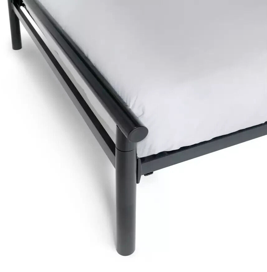 Home Avalon Double Metal Bed Frame Black | Sturdy Base Furniture with Mattress