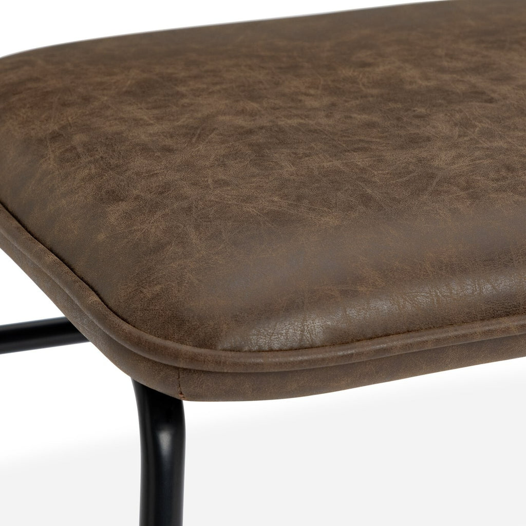 Habitat Loft Living Pair of Faux Leather Dining Chairs-Brown