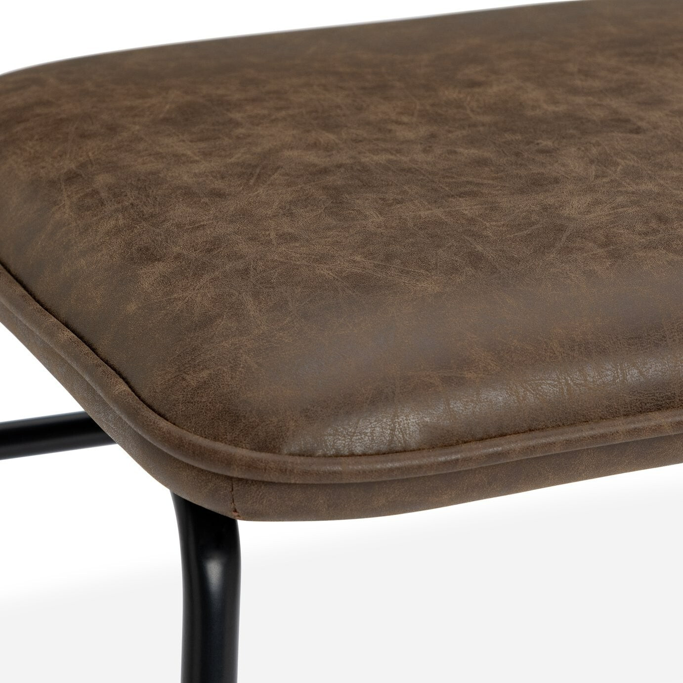 Habitat Loft Living Pair of Faux Leather Dining Chairs-Brown