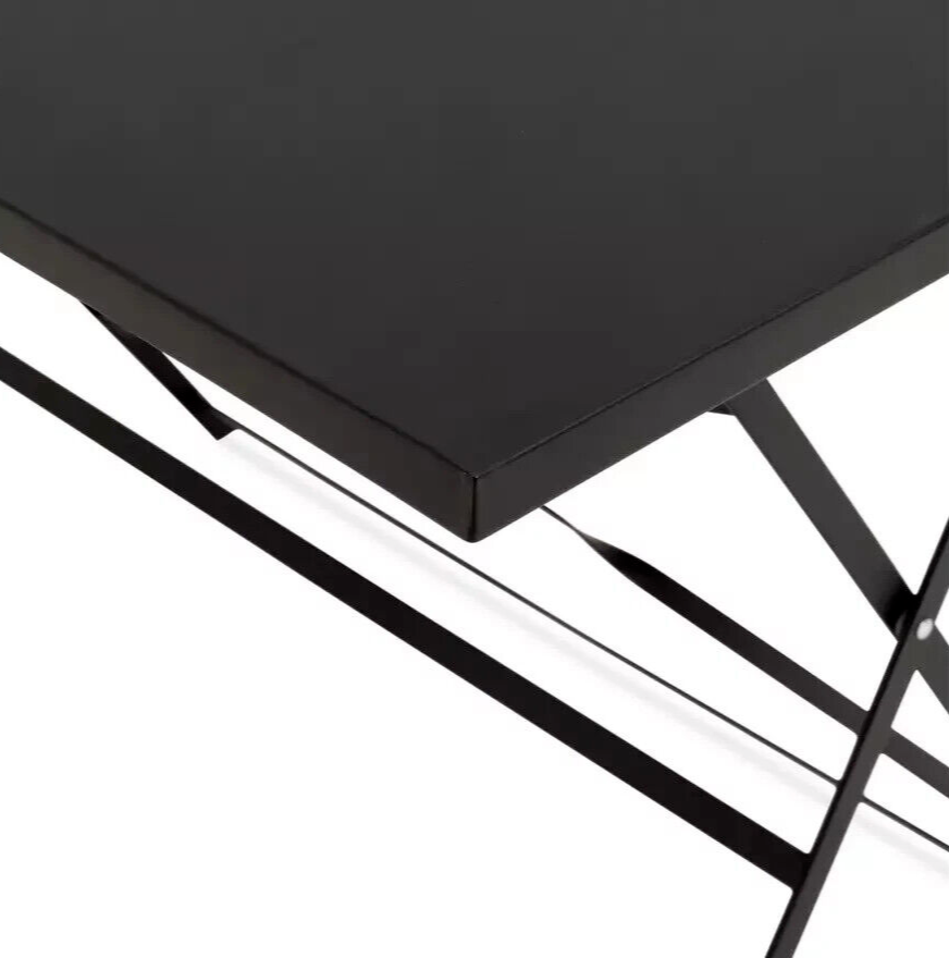 Habitat Eve 4 Seater Folding Metal Patio Set Black | Outdoor Garden Table Chairs