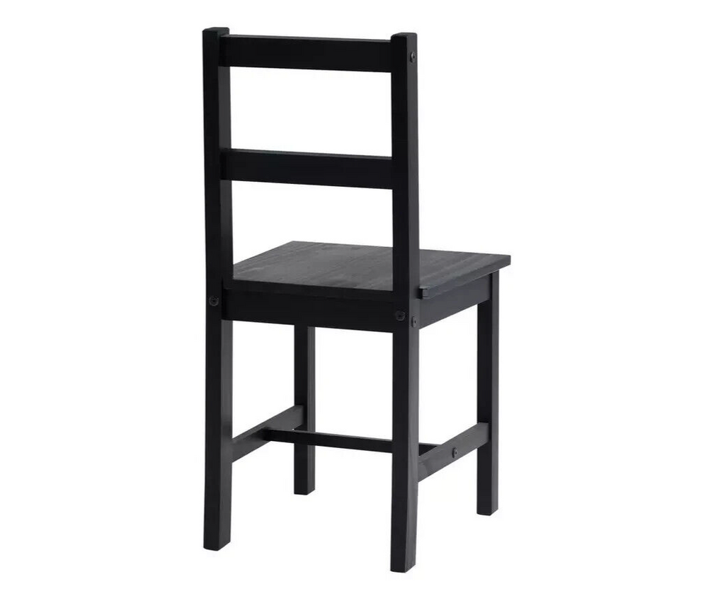Raye Dining Table and 4 Chairs Set Wooden 118cm - Black For Dining Room Kitchen