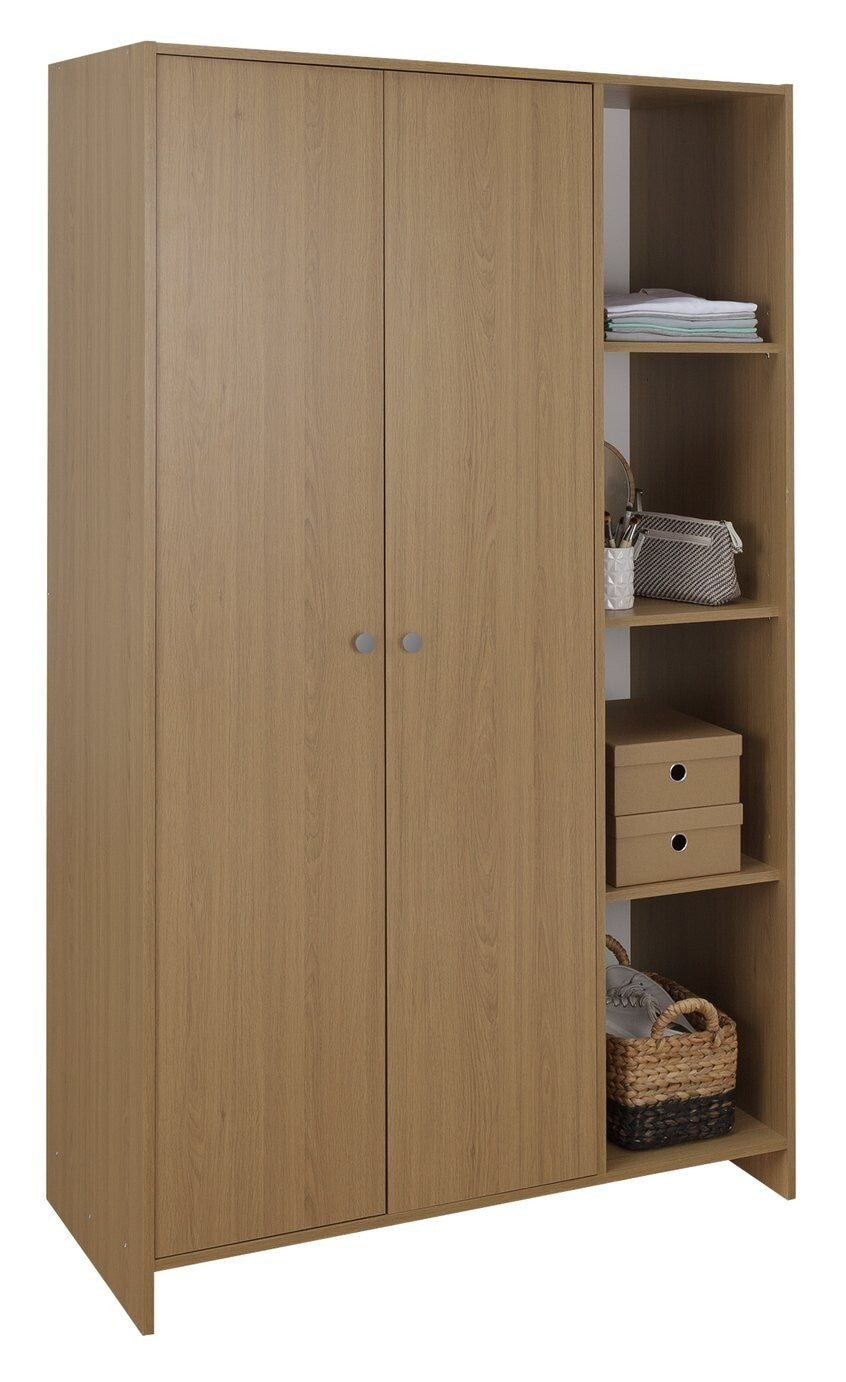Seville 2 Door Open Shelf Wardrobe - Oak Effect ( B Grade 32586 )