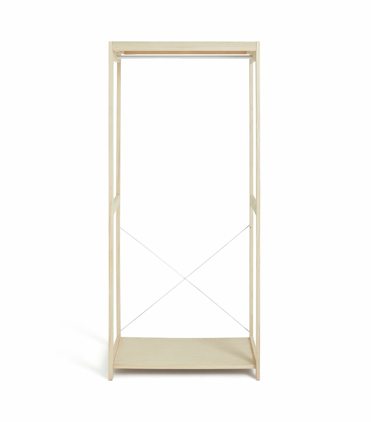 Habitat Flicka Open Single Rail Wardrobe - Pine | Clothes Rack, Hanging Rail, Sl
