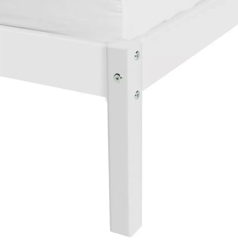 Kaycie Single Bed Frame 3FT With Headboard - Wooden - White - No Mattress