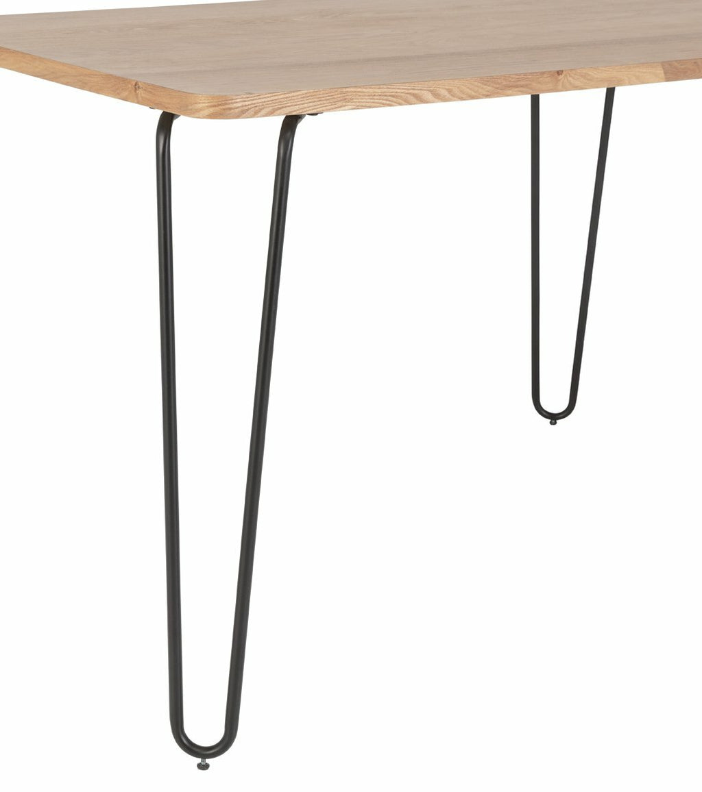 Habitat Tyler Ash and Black Metal 4-6 Seat Dining Table