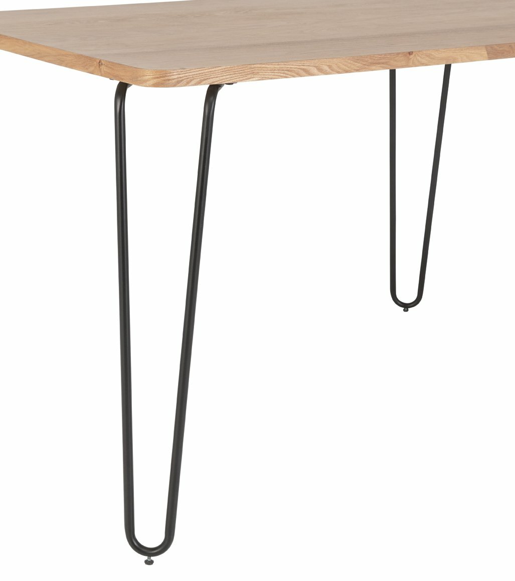 Habitat Tyler Ash and Black Metal 4-6 Seat Dining Table