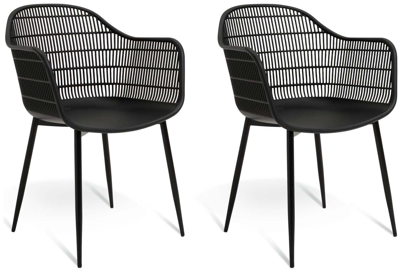 Habitat Serpa Set of 2 Plastic Garden Chairs - Black ( B Grade 8579 )