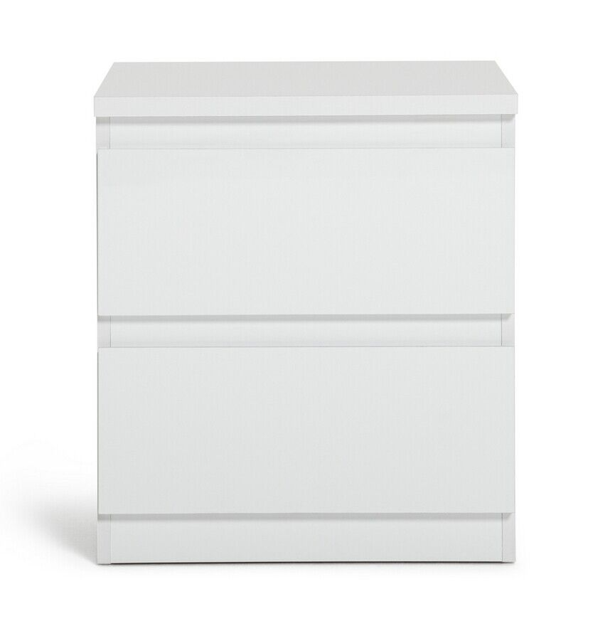 Habitat Jenson 2 Drawer Bedside Table - Gloss White