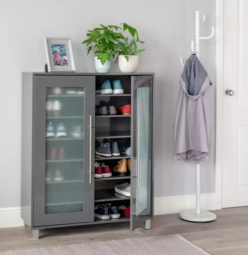 2 Door Lydiard Storage Shoe Cabinet - Grey
