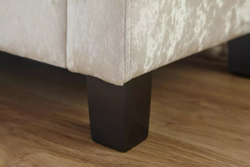 GFW Verona Velvet Ottoman Bench - White