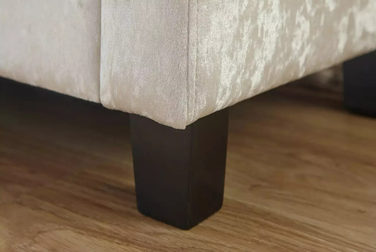 GFW Verona Velvet Ottoman Bench - White