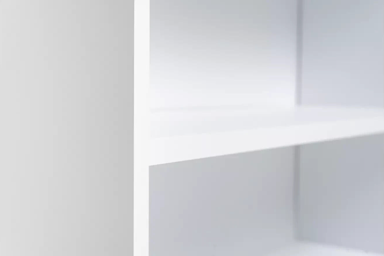 Maine 5 Shelf Bookcase With 2 Drawers Storage Unit Display Cabinet - White
